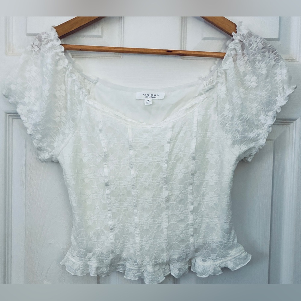 White Floral Lace Blouse